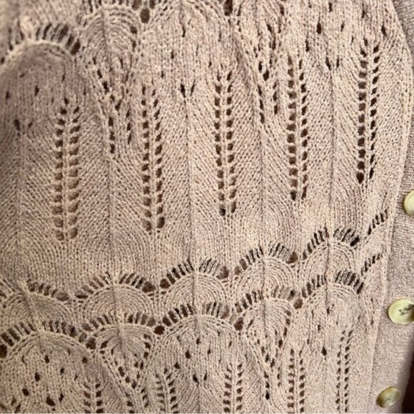 Torrid Tan Neutral Cream Pointelle Cardigan V-Neck Sweater 2X NWT Brand New - Picture 6 of 14